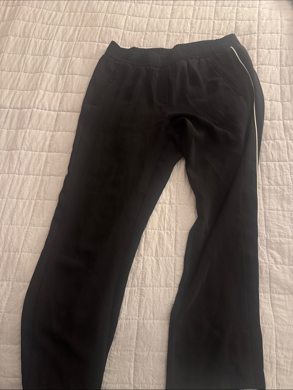 LOFT Black Joggers with White Side Stripe